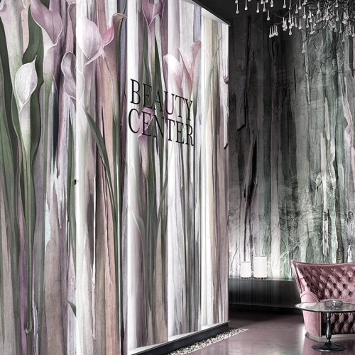 Valentina kwiatowa tapeta ścienna na fizelinie z motywem pastelowych kalii