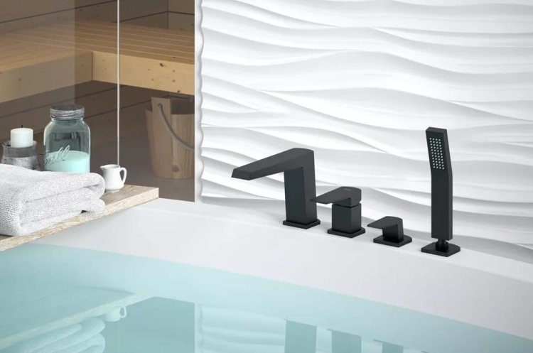 Vedo Sette Nero czarna bateria wannowa 4-otworowa VBS7040CZ