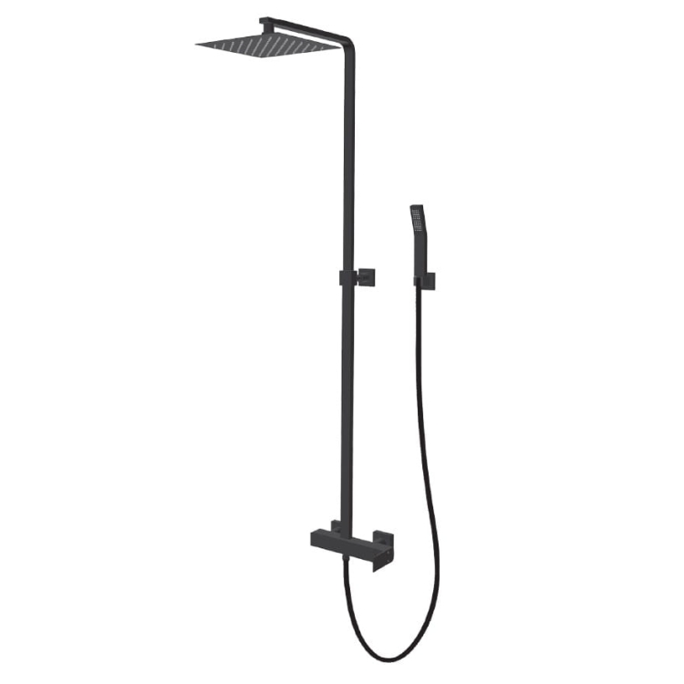 Vedo Sette Nero czarna kolumna z baterią mieszakową I VBS7007CZ