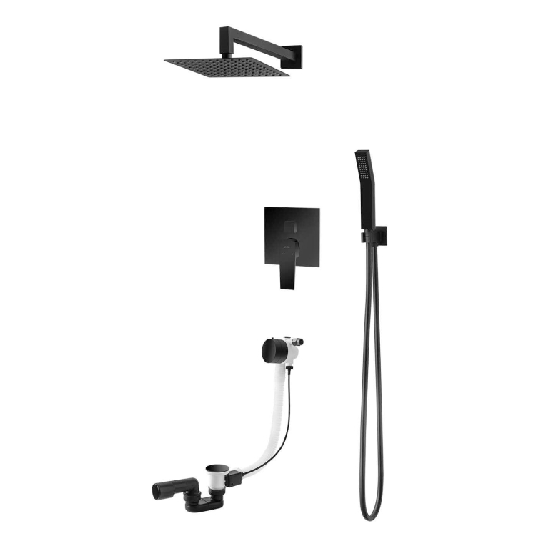 Vedo Sette Nero czarny system wannowo-natryskowy podtynkowy II VBS7232CZ