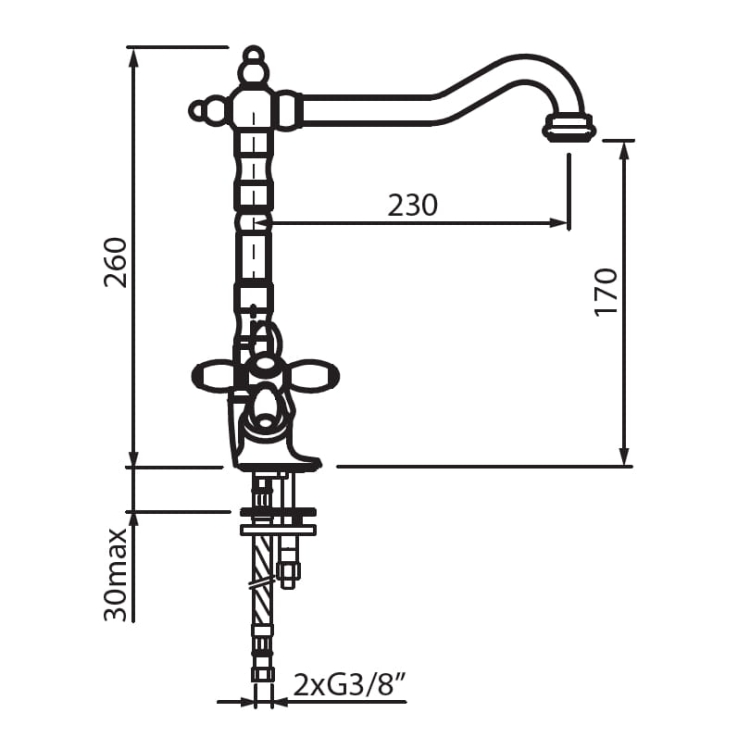 Bateria kuchenna z kurkami w stylu retro Victorian brąz