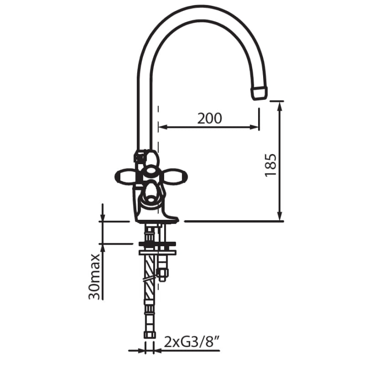 Bateria kuchenna z kurkami w stylu retro Victorian chrom