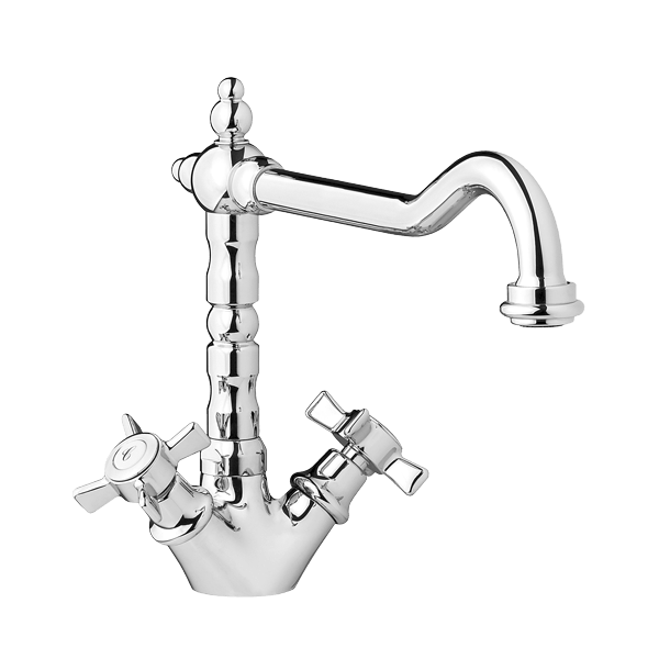 Bateria kuchenna z kurkami w stylu retro Victorian chrom, wysokość 260mm