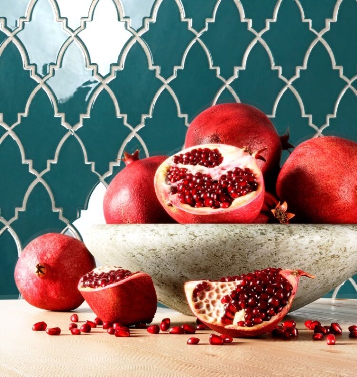 Raw Decor Arabeska Shield Ocean Granate morska mozaika połysk