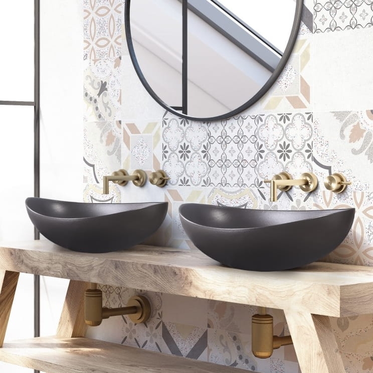 Dune New metal nowoczesna umywalka nablatowa 46x32 rustykalna