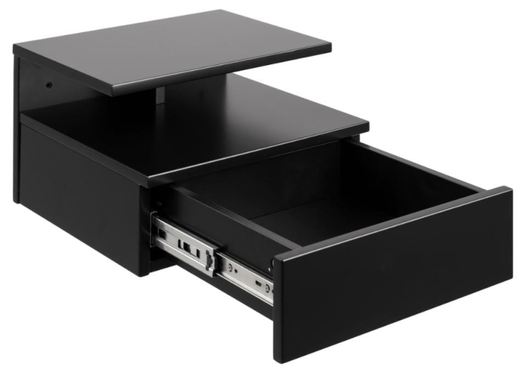 Mała wisząca szafka nocna z półką i szufladą 35x32 czarna