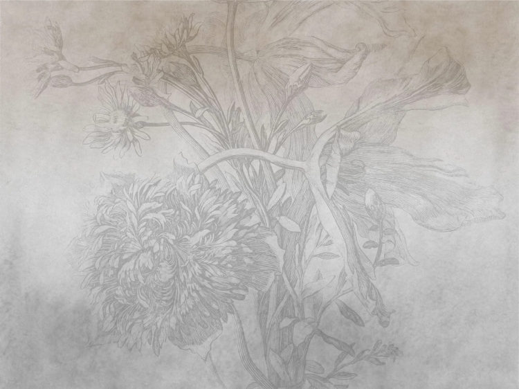 Szare betonowe kwiaty fototapeta na fizelinie jak obraz