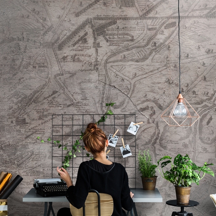 Rome postarzana mapa Rzymu fototapeta na fizelinie - wymiar indywidualny