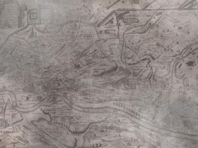 Rome postarzana mapa Rzymu fototapeta na fizelinie - wymiar indywidualny