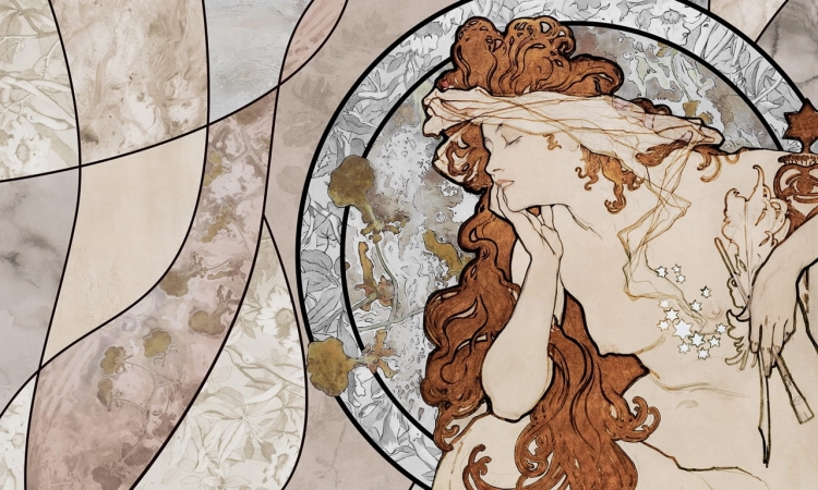 Golden Age fototapeta na wymiar indywidualny Alfons Mucha Art Nouveau
