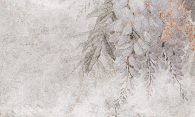 Kwiaty glicynii wisteria kwiaty i pnącza na jasnym tle fototapeta na wymiar