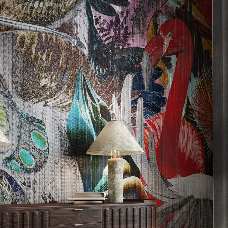 Wonderwall Accent fototapeta kolorowe rajskie ptaki