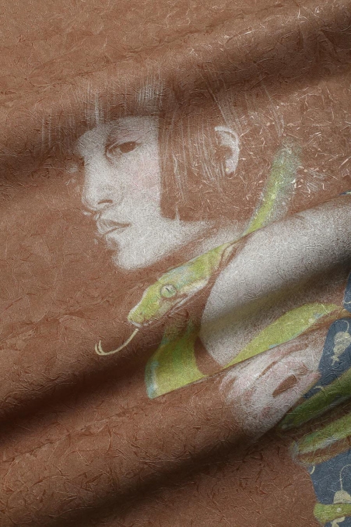 Wonderwall Hebi orientalna fototapeta na wymiar indywidualny z postacią kobiety