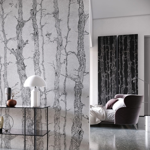 Leśny krajobraz Wonderwall Planty fototapeta na wymiar z motywem drzew i ptaków