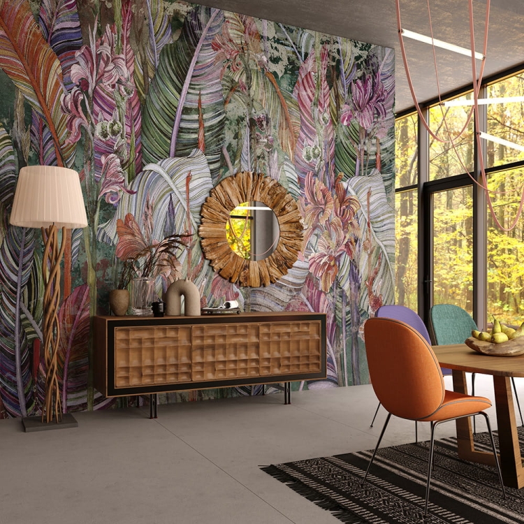 Floral Jungle fototapeta z motywem dżungli liście i kwiaty Canna Wonderwall