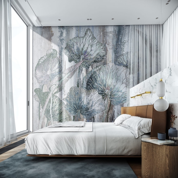 Lotos Wonderwall stylowa fototapeta na wymiar w liście lotosu