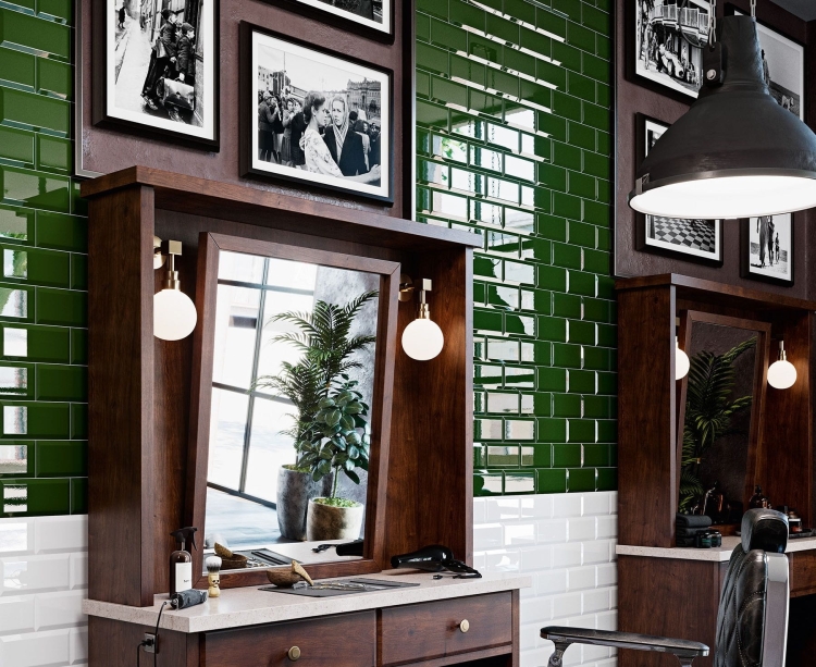 Barwolf Metro Project 10x20 Racing Green cegiełki ścienne ciemnozielone