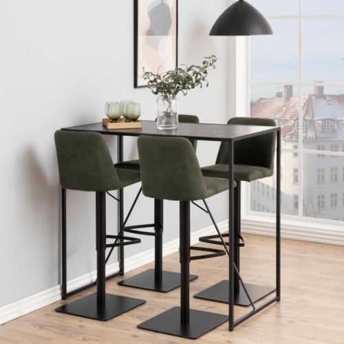 Actona Seaford Ash Black minimalistyczny stół barowy na metalowej podstawie