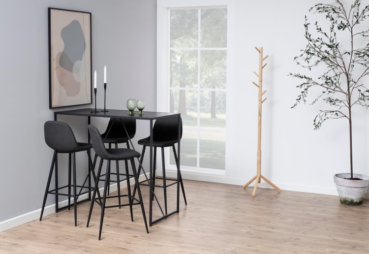 Actona Seaford Ash Black minimalistyczny stół barowy na metalowej podstawie