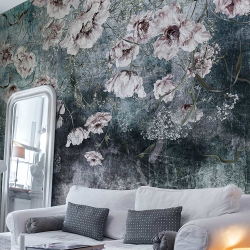Florino Wonderwall tapeta ścienna na fizelinie z delikatnym kwiatowym motywem maków