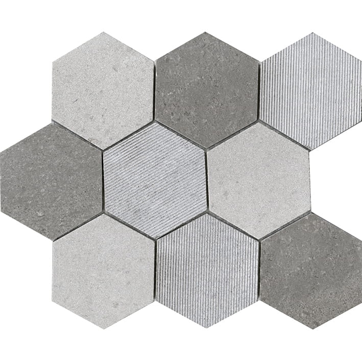 World Hexagon Texture Grey L'Antic Colonial 30,5x30,5 mozaika kamienna