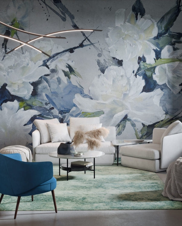 Tereza Wonderwall pastelowe kwiaty fototapeta na wymiar