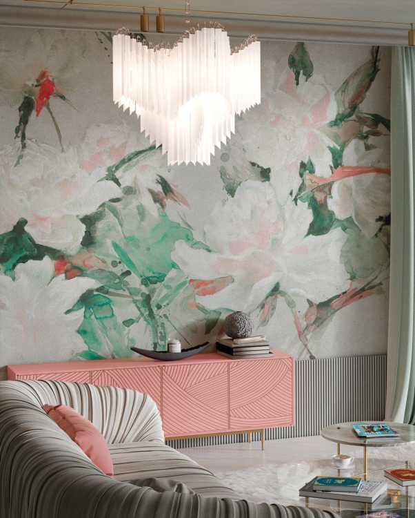 Tereza Wonderwall pastelowe kwiaty fototapeta na wymiar