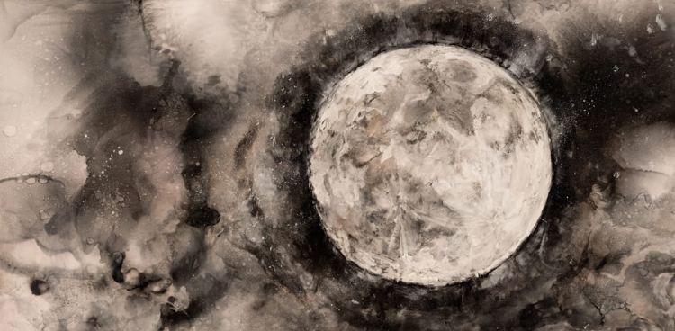 Notte WallArt ciemna noc pełnia księżyca fototapeta na wymiar