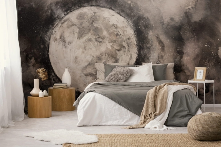 Notte WallArt ciemna noc pełnia księżyca fototapeta na wymiar