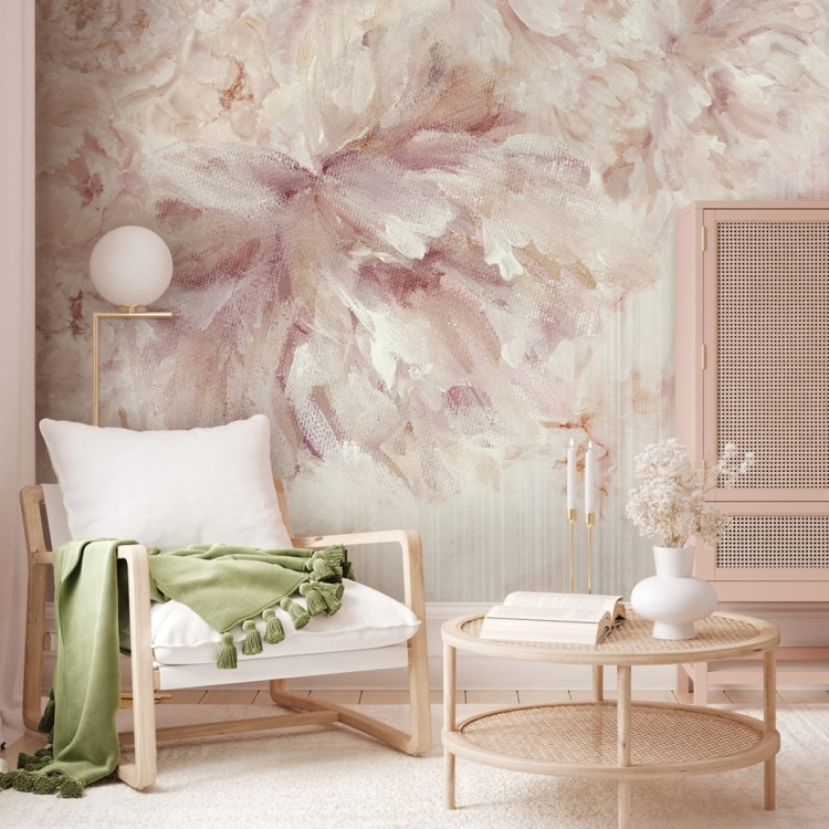 Obraz z malarskim motywem kwiatowym peonie WallArt fototapeta na wymiar