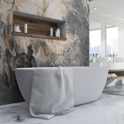 Nowoczesna fototapeta betonowe kwiaty szarości