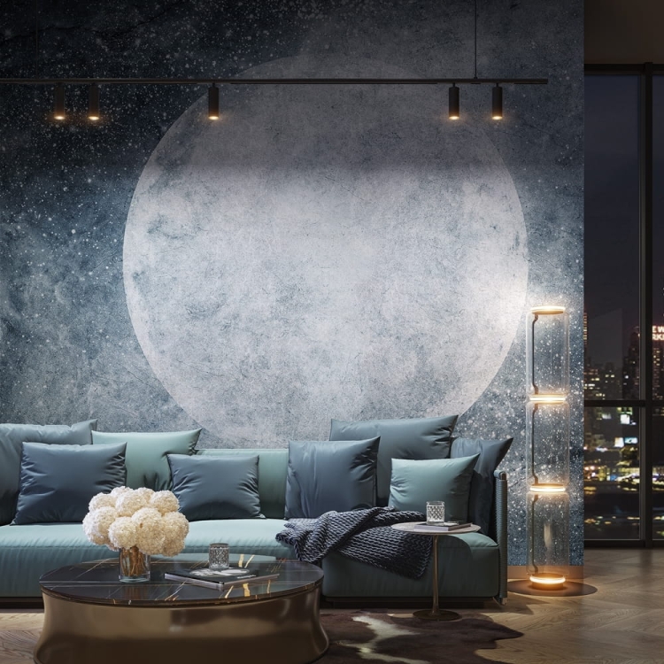 Fullmoon Wonderwall pełnia księżyca i gwiazdy fototapeta winyl na fizelinie
