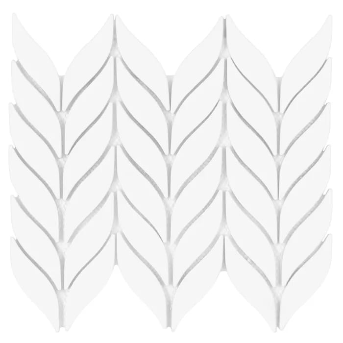 Dunin Bottany White Matt botaniczna biała matowa mozaika listki