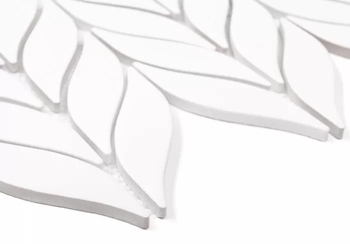 Dunin Bottany White Matt botaniczna biała matowa mozaika listki