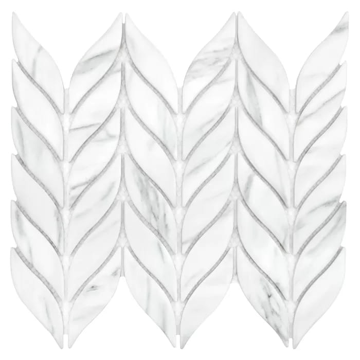 Dunin Bottany Carrara Matt botaniczna marmurowa matowa mozaika listki