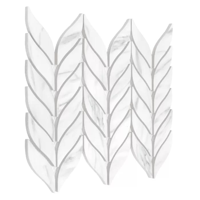 Dunin Bottany Carrara Matt botaniczna marmurowa matowa mozaika listki