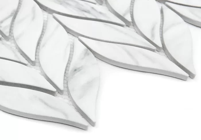 Dunin Bottany Carrara Matt botaniczna marmurowa matowa mozaika listki