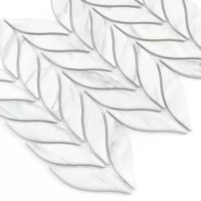 Dunin Bottany Carrara Matt botaniczna marmurowa matowa mozaika listki