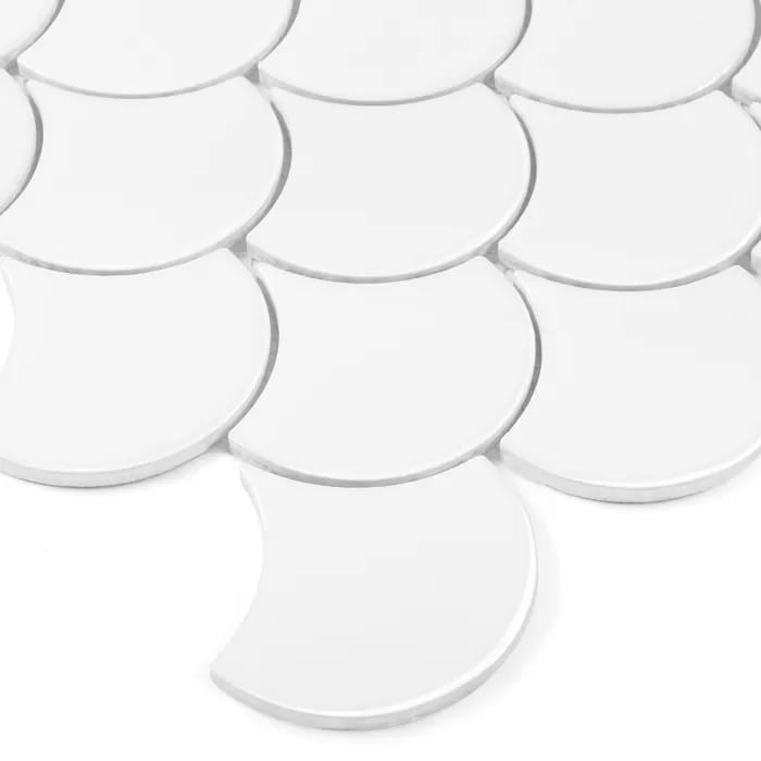 Dunin Mini Fish Scale White mozaika łuska biały połysk