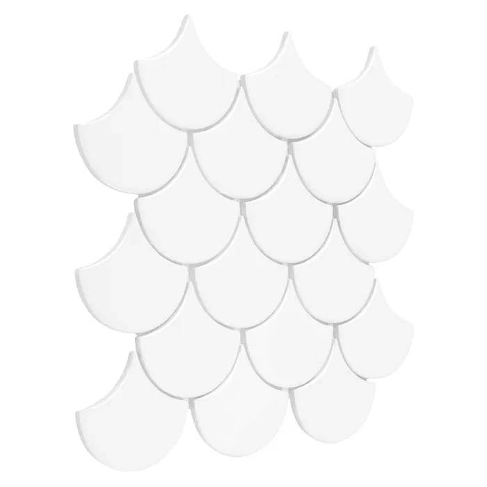 Dunin Mini Fish Scale White mozaika łuska biały połysk