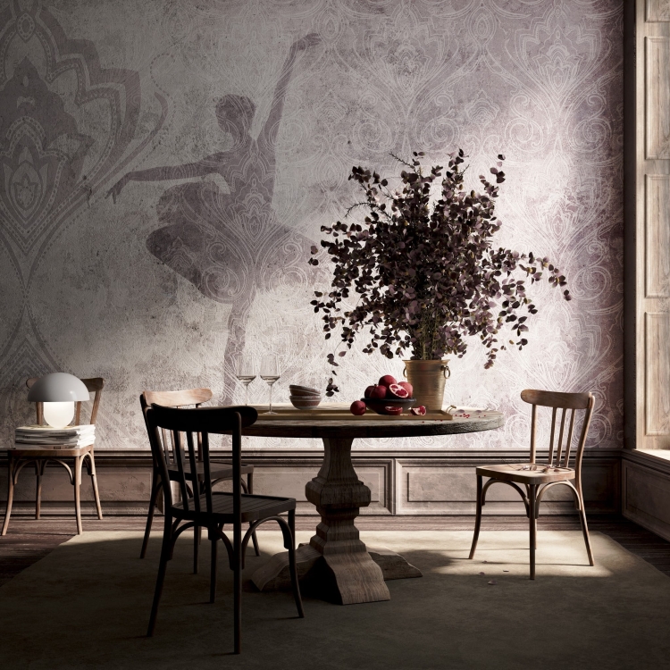 Tańcząca baletnica tapeta na fizelinie w stylu glamour