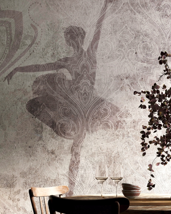 Tańcząca baletnica tapeta na fizelinie w stylu glamour