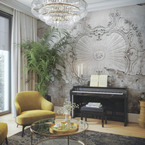 Wonderwall Bohemia postarzana sztukateria fototapeta na wymiar