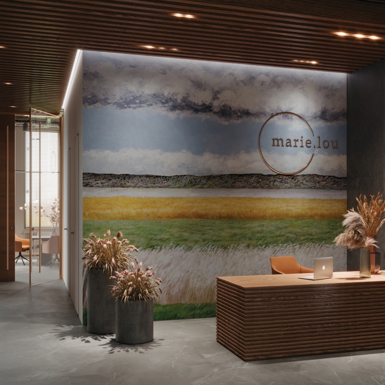 Wonderwall Mellow pejzaż łąki i pola późnym latem