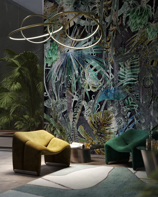 Wonderwall Fusion kolorowa botaniczna fototapeta