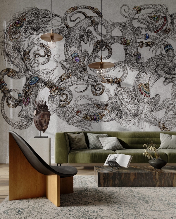 Wonderwall Hypno strukturalna fototapeta w jaszczurki