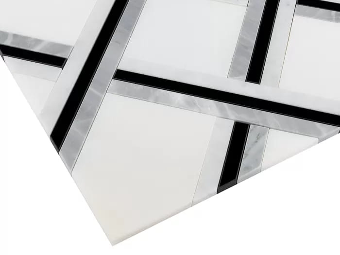 Dunin Pure White Quadron mozaika kamienna marmurowa glamour