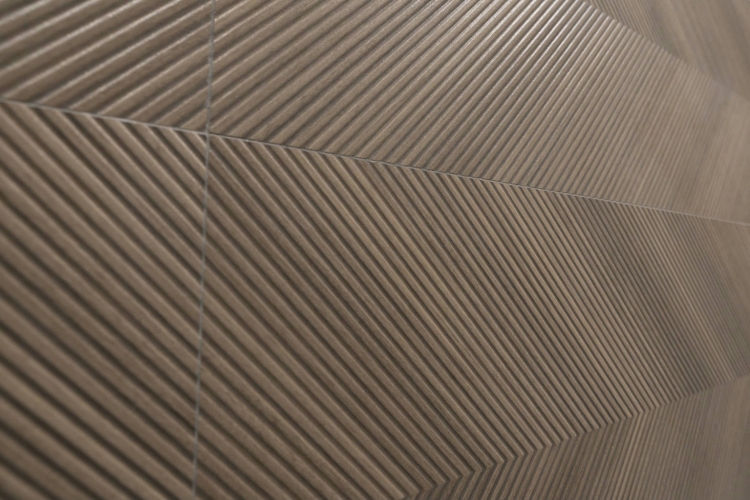 Saloni Eukalypt Vector Marron-Cacao 40x120 dekor jodełka drewniana