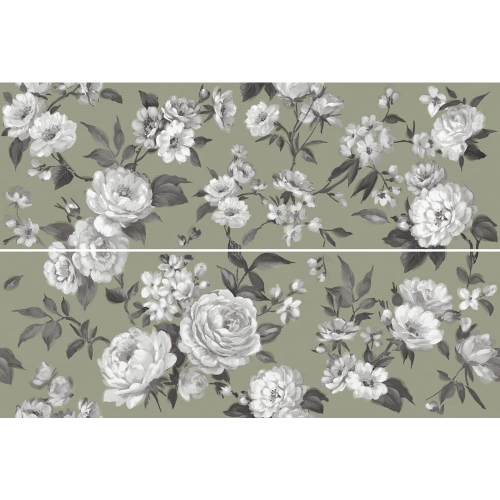 Marazzi White Decoro Roseto Touch dekoracyjne płytki białe kwiaty