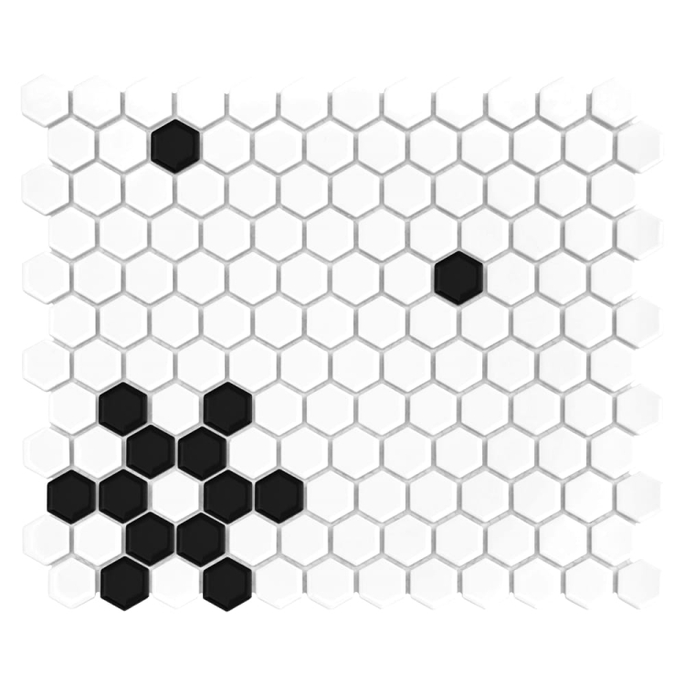 Dunin Mini Hexagon B&W Snow czarno biała mozaika